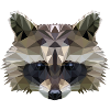 Stylischer Polygon Waschbär