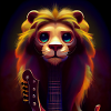 Lion with guitar