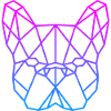 Geometrischer Bulldog Neon Gradient