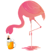 Beer Flamingo Bier Trinken Design
