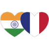 Inde France Flag Coeur