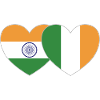 Inde Irlande Flag Heart