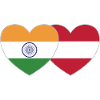 Inde Autriche Drapeau Coeur