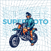Blue Supermoto
