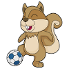 Squirrel Football Player Football