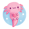 Cute Axolotl Hugging Heart