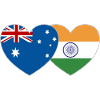 Nouvelle-Zélande Inde Flag Heart