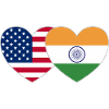 USA India Flag Heart