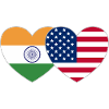 India USA Flag Heart