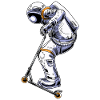 Scooter Kickroller Driver Scootering Astronaute