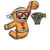 Gingerbread Man Plays Basketball Christmas