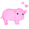 glitter pig hearts animal
