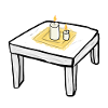 Table furniture cartoon symbol candles