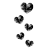 five grey hearts pattern