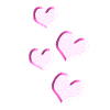 four hearts glitter