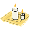 bougies symbole feu lumineux
