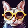 funny cat with funky glasses