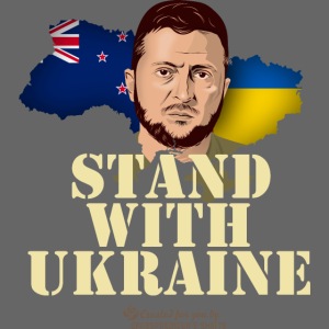 Zelensky T-Shirt Neuseeland Stand with Ukraine