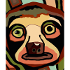 Sloth Portrait Funny Cubism