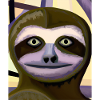 Sloth Portrait Funny Cubism