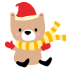 Winter bear with Christmas hat