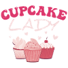 Cupcake Lady White Pink 25x
