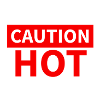 CAUTION HOT red