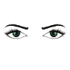 Paire de yeux vert