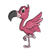 Funny Cartoon Flamingo