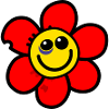 Funny flower with black eye