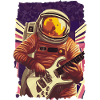 Guitariste rock astronaute