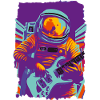 Guitariste rock astronaute