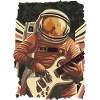 Guitariste rock astronaute