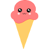 Kavaijin jäätelö Kawaii mansikkajäätelö Kawaii jäätelö