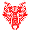 Viking wolf Fenrir valhalla red white