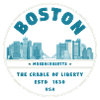 Boston Skyline Badge Liberty