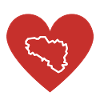 Petit coeur rouge carte blanche Bretagne - BZH