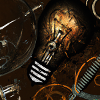 Steampunk Glühbirne abstrakt