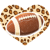 Football Heart Cheetah Leopard