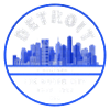 Detroit Motor City Skyline Blue