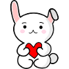 Cute rabbit holding heart