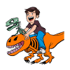 Halloween Dino Boy Riding Dinosaurs