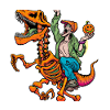 Halloween Dino Ghoul Riding Dinosaurs