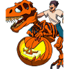 Halloween Dino Ghoul Riding Dinosaurs