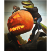 Halloween Dino Lizard with Pumpkin
