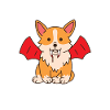 Halloween Corgi vampyrdräkt biter huggtänder