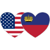 USA Liechtenstein Flag Heart
