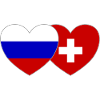 Russie Suisse Flag Coeur