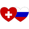 Switzerland Russia Flag Heart