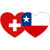 Switzerland Chile Flag Heart